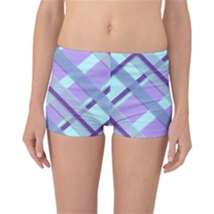 Diagonal Plaid Gingham Stripes Reversible Boyleg Bikini Bottoms by Nexatart