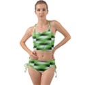 Pinstripes Green Shapes Shades Mini Tank Bikini Set View1