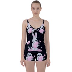 Easter Bunny  Tie Front Two Piece Tankini by Valentinaart