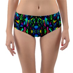 Pattern-14 Reversible Mid-waist Bikini Bottoms by ArtworkByPatrick