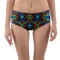 Pattern-16 Reversible Mid-waist Bikini Bottoms by ArtworkByPatrick