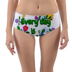 Earth Day Reversible Mid-waist Bikini Bottoms by Valentinaart