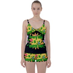 Earth Day Tie Front Two Piece Tankini by Valentinaart