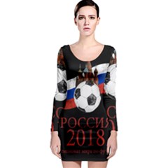 Russia Football World Cup Long Sleeve Bodycon Dress by Valentinaart