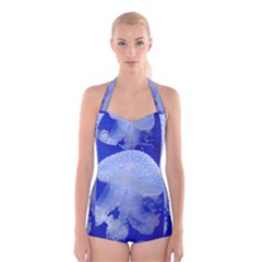 Spotted Jellyfish Boyleg Halter Swimsuit  by trendistuff