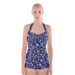 Blueberries 3 Boyleg Halter Swimsuit  by trendistuff