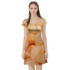 Cantaloupe Short Sleeve Skater Dress by trendistuff
