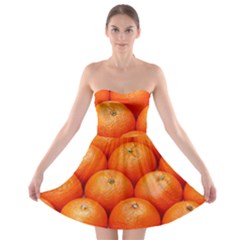 Oranges 2 Strapless Bra Top Dress by trendistuff
