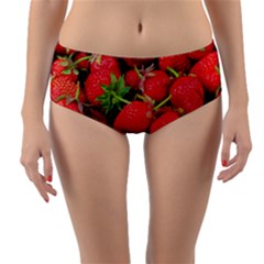 Strawberries 1 Reversible Mid-waist Bikini Bottoms by trendistuff
