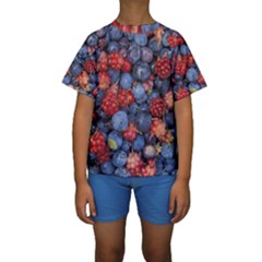 Wild Berries 1 Kids  Short Sleeve Swimwear by trendistuff