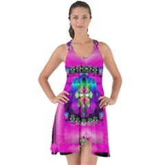 Flower Cartoon In A Cave Pop Art Show Some Back Chiffon Dress by pepitasart
