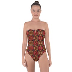 Colorful Ornate Pattern Design Tie Back One Piece Swimsuit by dflcprints