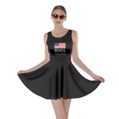 Maga Make America Great Again With Us Flag On Black Skater Dress by snek