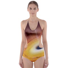 Black Hole Cut-out One Piece Swimsuit by Sapixe