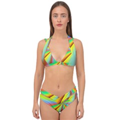 Burst Radial Shine Sunburst Sun Double Strap Halter Bikini Set by Sapixe