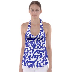Bright Abstract Camo Pattern Babydoll Tankini Top by dflcprints