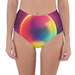 Colorful Glowing Reversible High-waist Bikini Bottoms by Sapixe