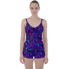 Squares Square Background Abstract Tie Front Two Piece Tankini by Nexatart