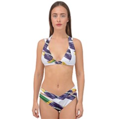 Flag Of Brazil Double Strap Halter Bikini Set by Sapixe