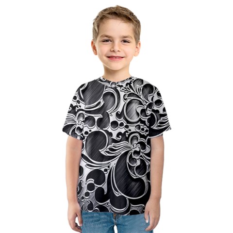 Floral High Contrast Pattern Kids  Sport Mesh Tee by Sapixe
