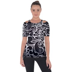 Floral High Contrast Pattern Short Sleeve Top by Sapixe