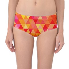 Triangle Tile Mosaic Pattern Mid-waist Bikini Bottoms by Sapixe