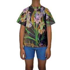 Dscf1378 - Irises On The Black Kids  Short Sleeve Swimwear by bestdesignintheworld
