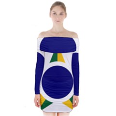 Roundel Of Brazilian Air Force Long Sleeve Off Shoulder Dress by abbeyz71