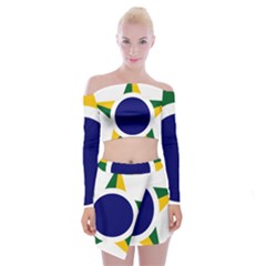 Roundel Of Brazilian Air Force Off Shoulder Top With Mini Skirt Set by abbeyz71