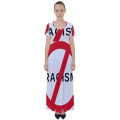 No Racism High Waist Short Sleeve Maxi Dress by demongstore