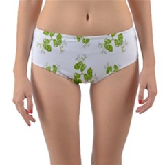 Photographic Floral Decorative Pattern Reversible Mid-waist Bikini Bottoms by dflcprints