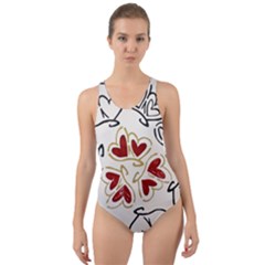 Loving Hearts Cut-out Back One Piece Swimsuit by Art2City