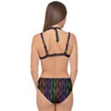 Background Weave Plait Purple Double Strap Halter Bikini Set View2