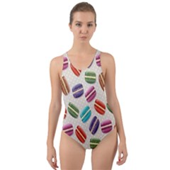 Macaron Macaroon Stylized Macaron Cut-out Back One Piece Swimsuit by Sapixe