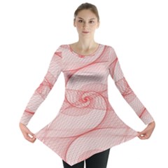 Red Pattern Abstract Background Long Sleeve Tunic  by Sapixe