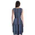 Shades of Blue Stripes Striped Pattern Sleeveless Chiffon Dress   View2