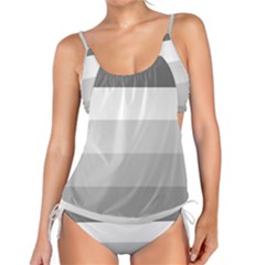 Elegant Shades Of Gray Stripes Pattern Striped Tankini Set by yoursparklingshop