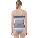 Elegant Shades Of Gray Stripes Pattern Striped Cut Out Top Tankini Set View2