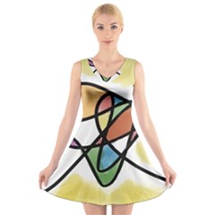 Abstract Art Colorful V-neck Sleeveless Dress by Modern2018