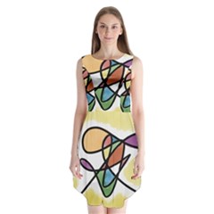 Abstract Art Colorful Sleeveless Chiffon Dress   by Modern2018