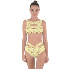 Funny Sunny Ice Cream Cone Cornet Yellow Pattern  Bandaged Up Bikini Set  by yoursparklingshop