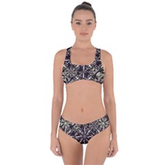Dark Tropical Pattern Criss Cross Bikini Set by dflcprints