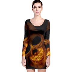 Laughing Skull Long Sleeve Bodycon Dress by StarvingArtisan