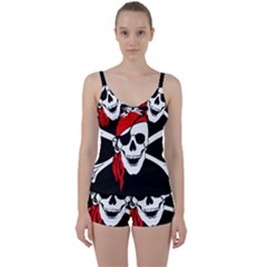 Pirate Skull Tie Front Two Piece Tankini by StarvingArtisan