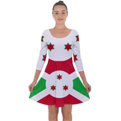 Flag Of Burundi Quarter Sleeve Skater Dress by abbeyz71