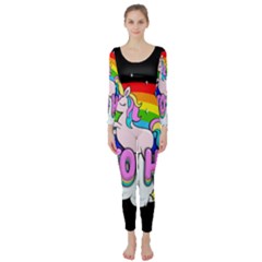 Go To Hell - Unicorn Long Sleeve Catsuit by Valentinaart