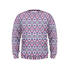 Colorful Folk Pattern Kids  Sweatshirt by dflcprints