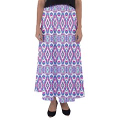 Colorful Folk Pattern Flared Maxi Skirt by dflcprints