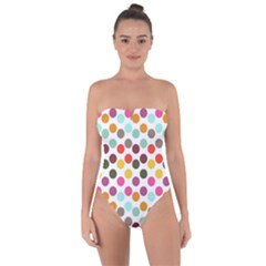 Dotted Pattern Background Tie Back One Piece Swimsuit by Modern2018