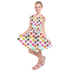 Dotted Pattern Background Kids  Short Sleeve Dress by Modern2018